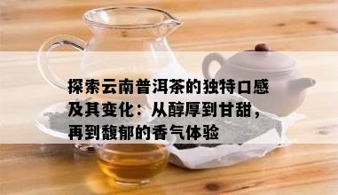 探索云南普洱茶的独特口感及其变化：从醇厚到甘甜，再到馥郁的香气体验