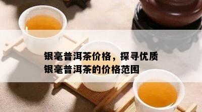 银毫普洱茶价格，探寻优质银毫普洱茶的价格范围