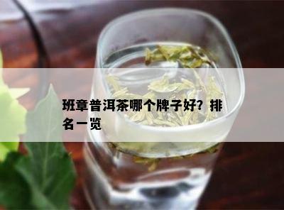 班章普洱茶哪个牌子好？排名一览