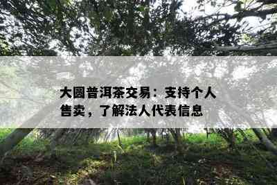 大圆普洱茶交易：支持个人售卖，熟悉法人代表信息