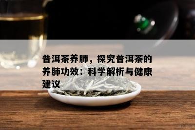 普洱茶养肺，探究普洱茶的养肺功效：科学解析与健康建议