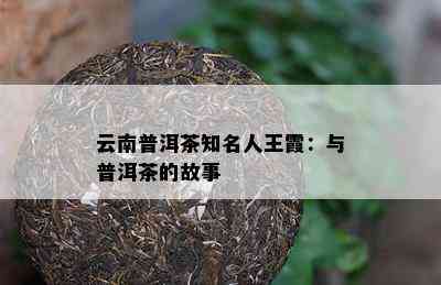 云南普洱茶知名人王霞：与普洱茶的故事