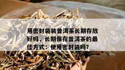 用密封袋装普洱茶长期存放好吗，长期保存普洱茶的更佳方式：使用密封袋吗？