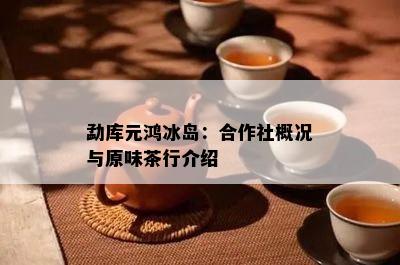 勐库元鸿冰岛：合作社概况与原味茶行介绍