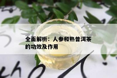 全面解析：人参和熟普洱茶的功效及作用