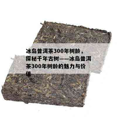 冰岛普洱茶300年树龄，探秘千年古树——冰岛普洱茶300年树龄的魅力与价值