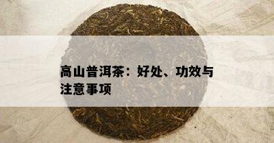 高山普洱茶：好处、功效与注意事项