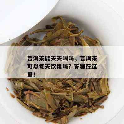 普洱茶能天天喝吗，普洱茶可以每天饮用吗？答案在这里！