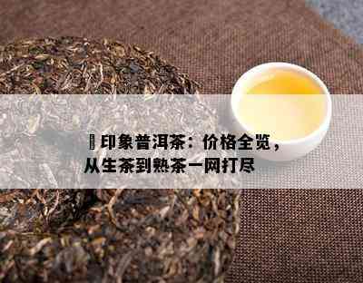 瑧印象普洱茶：价格全览，从生茶到熟茶一网打尽