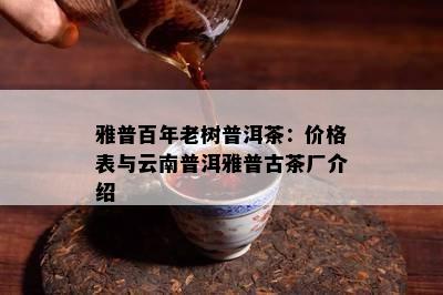 雅普百年老树普洱茶：价格表与云南普洱雅普古茶厂介绍