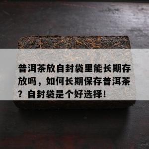 普洱茶放自封袋里能长期存放吗，怎样长期保存普洱茶？自封袋是个好选择！