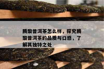 腾黎普洱茶怎么样，探究腾黎普洱茶的品质与口感，了解其独特之处