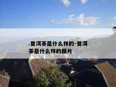 .普洱茶是什么样的-普洱茶是什么样的图片