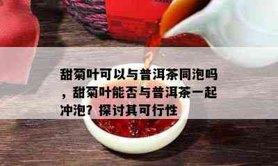 甜菊叶可以与普洱茶同泡吗，甜菊叶能否与普洱茶一起冲泡？探讨其可行性