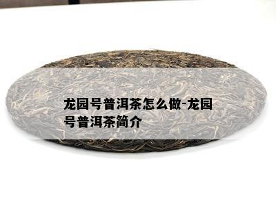 龙园号普洱茶怎么做-龙园号普洱茶简介