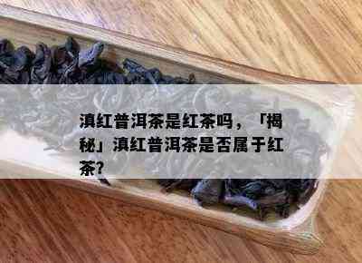 滇红普洱茶是红茶吗，「揭秘」滇红普洱茶是不是属于红茶？