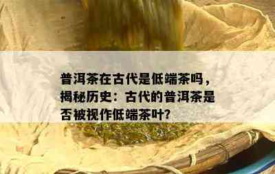 普洱茶在古代是低端茶吗，揭秘历史：古代的普洱茶是不是被视作低端茶叶？