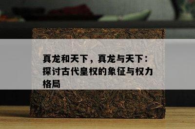 真龙和天下，真龙与天下：探讨古代皇权的象征与权力格局