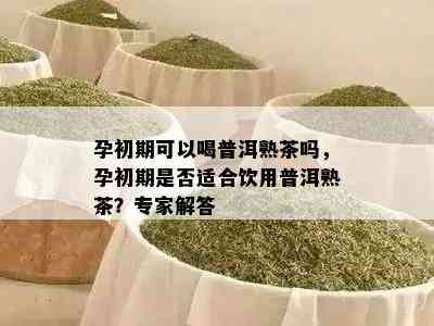 孕初期可以喝普洱熟茶吗，孕初期是不是适合饮用普洱熟茶？专家解答