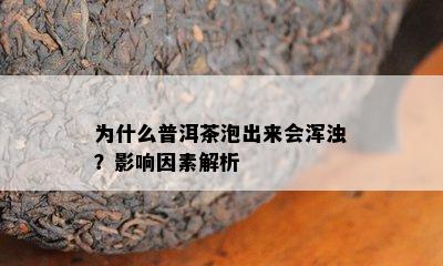 为什么普洱茶泡出来会浑浊？影响因素解析