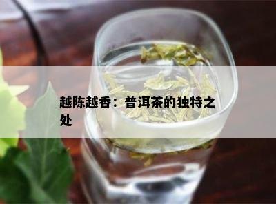 越陈越香：普洱茶的特别之处