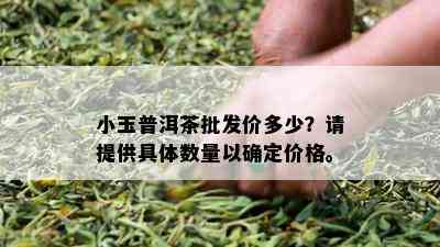 小玉普洱茶批发价多少？请提供具体数量以确定价格。