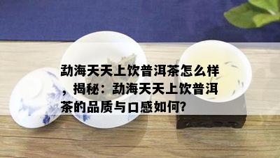 勐海天天上饮普洱茶怎么样，揭秘：勐海天天上饮普洱茶的品质与口感怎样？