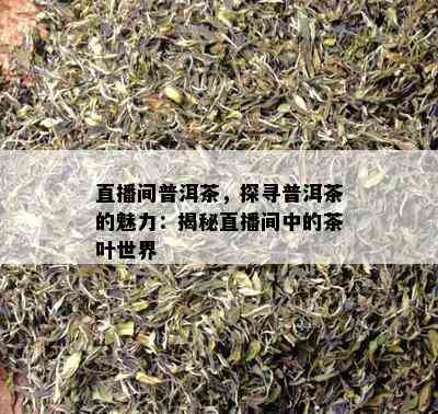 直播间普洱茶，探寻普洱茶的魅力：揭秘直播间中的茶叶世界