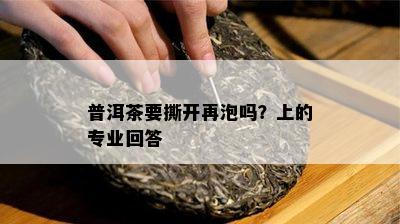 普洱茶要撕开再泡吗？上的专业回答