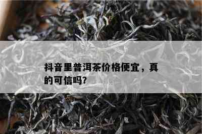 抖音里普洱茶价格便宜，真的可信吗？