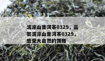 清凉山普洱茶0329，品尝清凉山普洱茶0329，感受大自然的馈赠