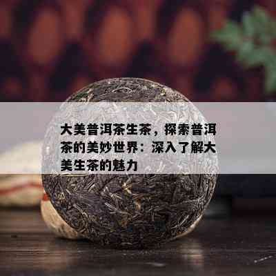 大美普洱茶生茶，探索普洱茶的美妙世界：深入熟悉大美生茶的魅力