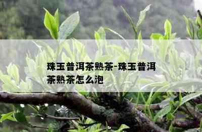 珠玉普洱茶熟茶-珠玉普洱茶熟茶怎么泡