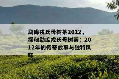 勐库戎氏母树茶2012，探秘勐库戎氏母树茶：2012年的传奇故事与独特风味