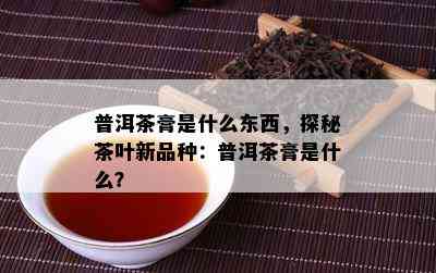 普洱茶膏是什么东西，探秘茶叶新品种：普洱茶膏是什么？