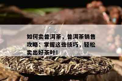 怎样卖普洱茶，普洱茶销售攻略：掌握这些技巧，轻松卖出好茶叶！