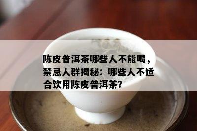 陈皮普洱茶哪些人不能喝，禁忌人群揭秘：哪些人不适合饮用陈皮普洱茶？