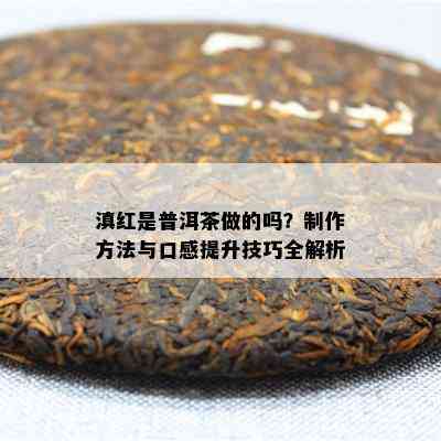 滇红是普洱茶做的吗？制作方法与口感提升技巧全解析