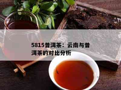 5815普洱茶：云南与普洱茶的对比分析