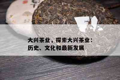 大兴茶业，探索大兴茶业：历史、文化和最新发展