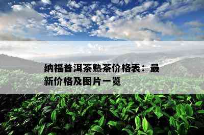 纳福普洱茶熟茶价格表：最新价格及图片一览