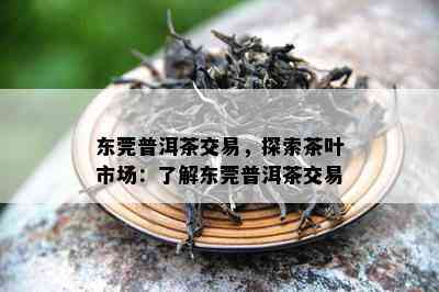 东莞普洱茶交易，探索茶叶市场：熟悉东莞普洱茶交易