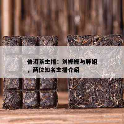 普洱茶主播：刘姗姗与胖姐，两位知名主播介绍