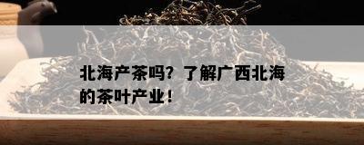 北海产茶吗？了解广西北海的茶叶产业！