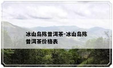 冰山岛陈普洱茶-冰山岛陈普洱茶价格表