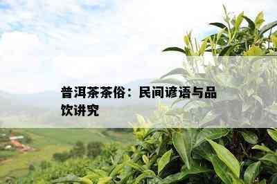 普洱茶茶俗：民间谚语与品饮讲究