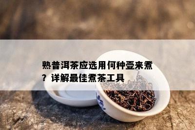 熟普洱茶应选用何种壶来煮？详解更佳煮茶工具