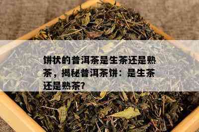 饼状的普洱茶是生茶还是熟茶，揭秘普洱茶饼：是生茶还是熟茶？