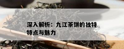 深入解析：九江茶饼的独特特点与魅力