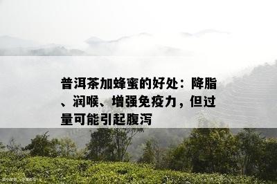 普洱茶加蜂蜜的好处：降脂、润喉、增强免疫力，但过量可能引起腹泻